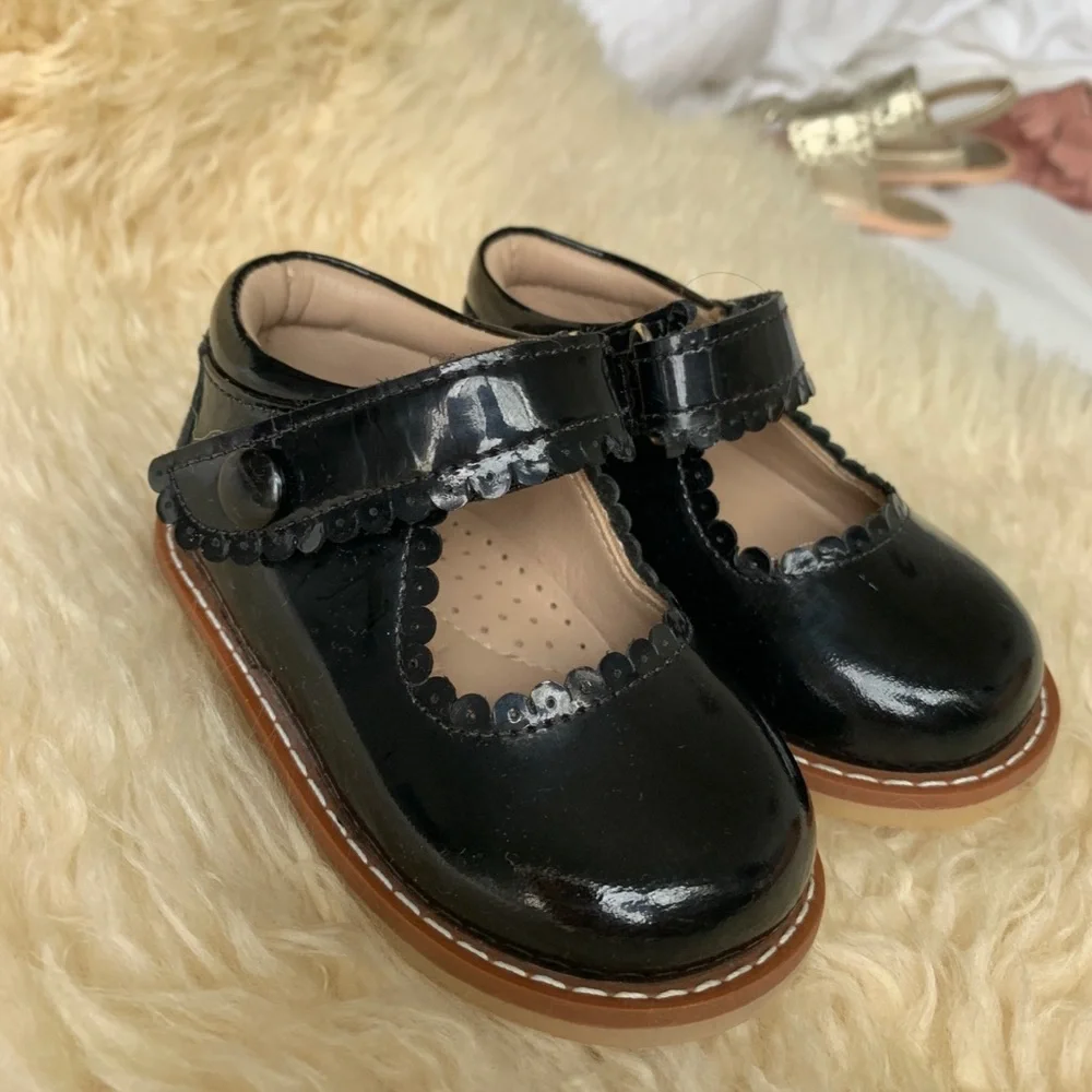 Elephantito Black Patent Mary Jane Dress Shoes for Kids